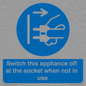 Switch this appliance off at the socket when not in use